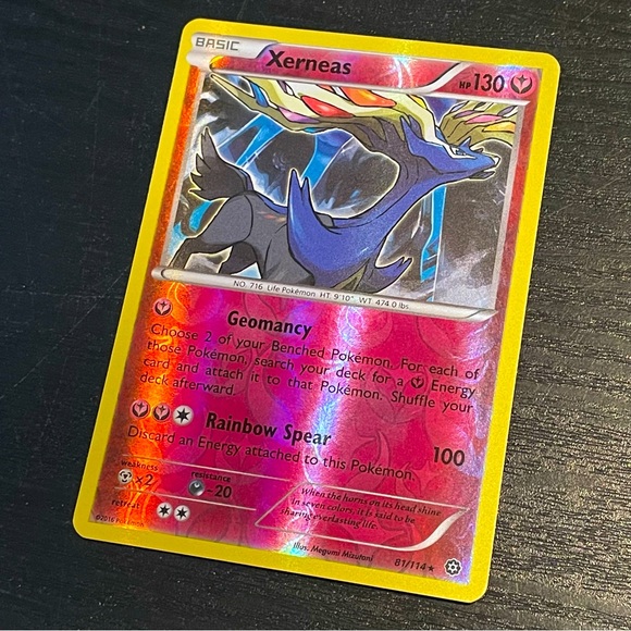 POKEMON TCG 2016 Xerneas 81/114 Holo Rare Card - Picture 1 of 3